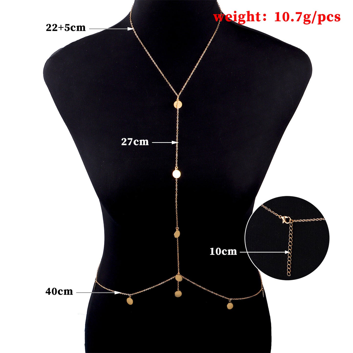 Women's Minimalist Geometric Body Chain with Cross Chain Design Alloy Fashion Jewelry