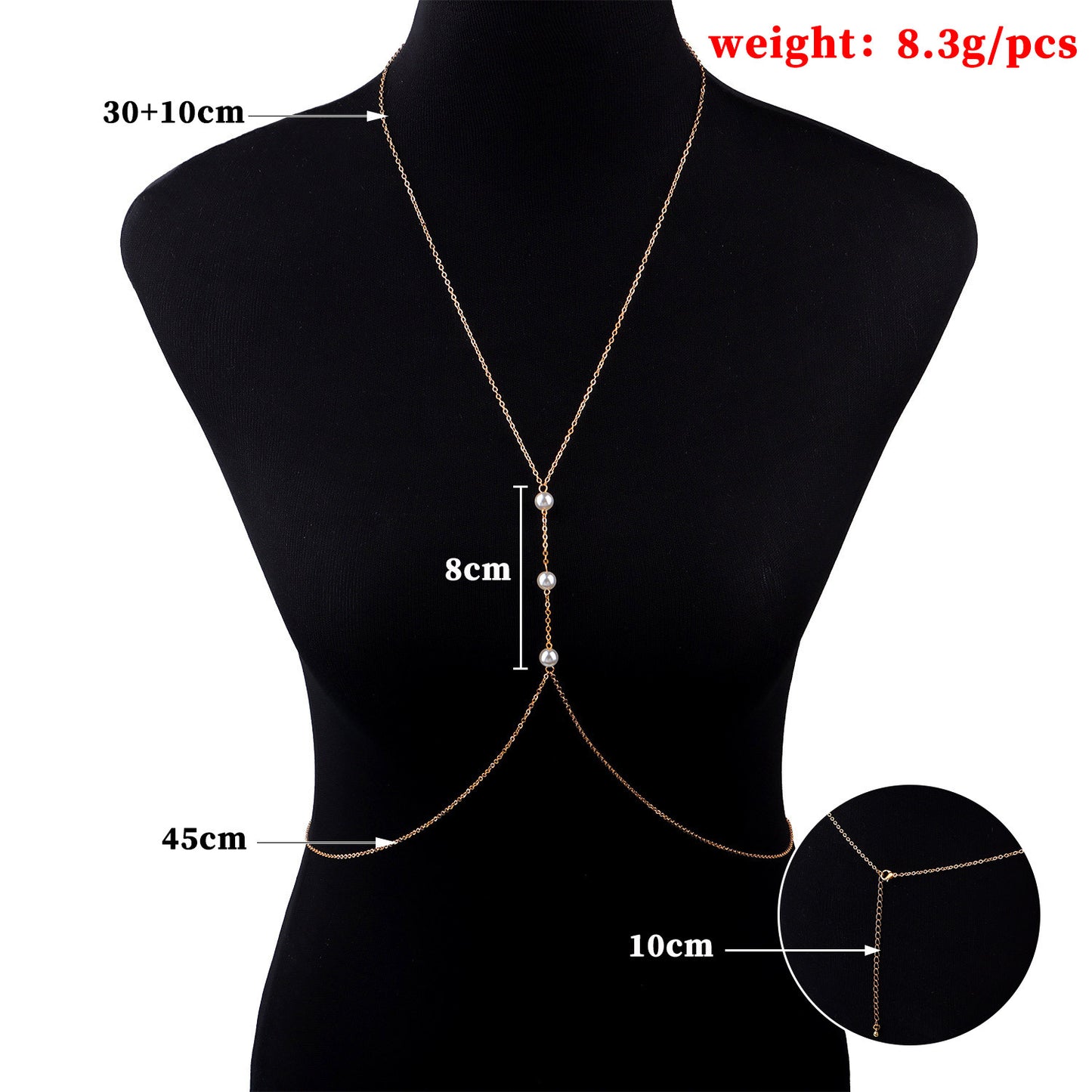 Sexy Pearl Belly Chain for Women Geometric Body Chain Cross Chain Jewelry for Summer Festival Body Jewelry