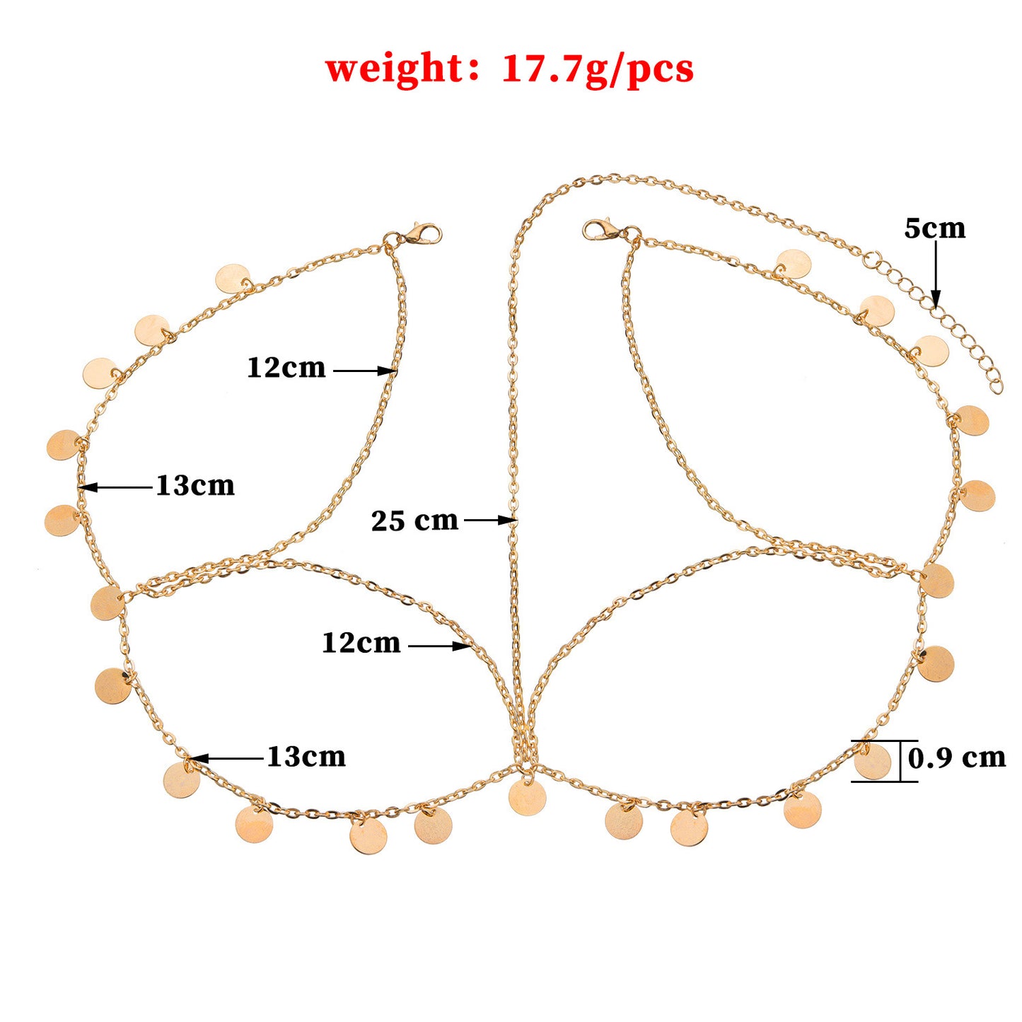 Shiny Sequined Wave Fringe Crown Headband for Women Tartan Pattern Alloy Hair Accessory