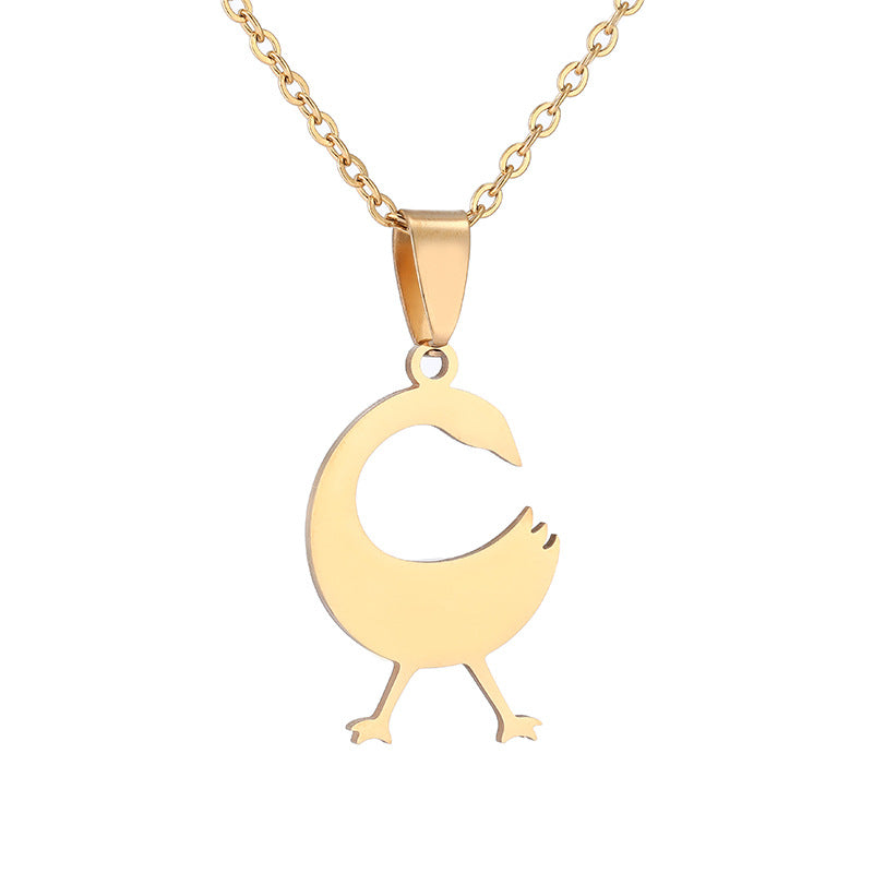 Collana con Pendente Simbolo Adinkra Geometrico per Donne e Uomini, Catena in Acciaio Inossidabile Dorato con Maglia O in Acciaio al Titanio, Stile Casual alla Moda