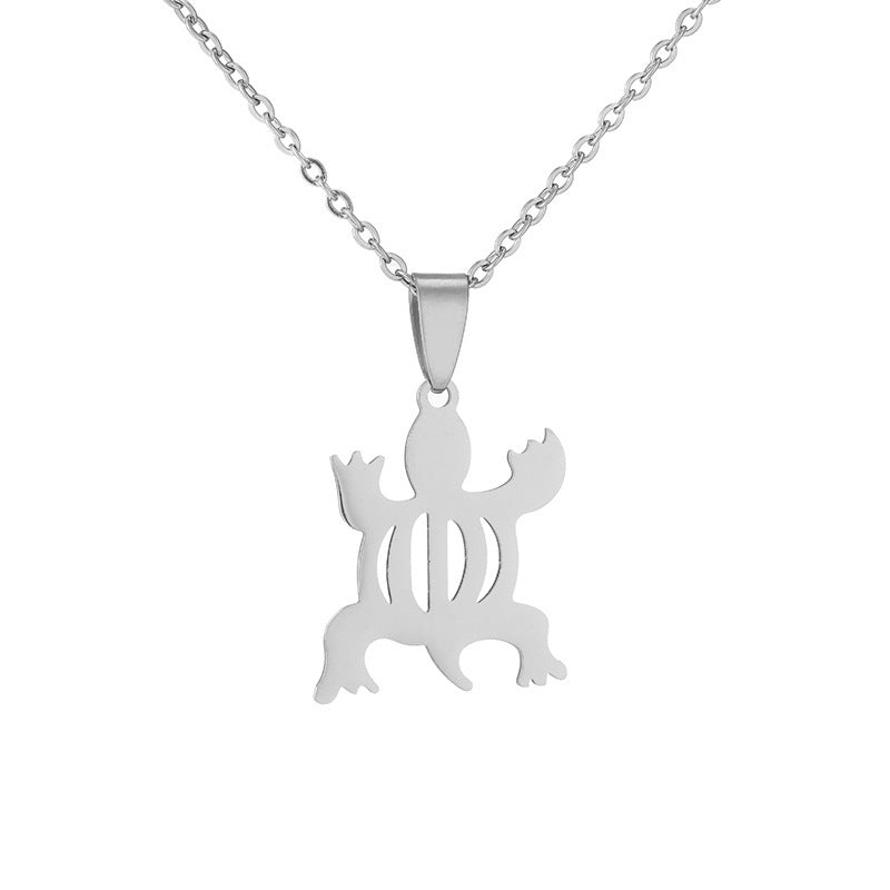 Collar con colgante de acero inoxidable Adinkra Gye Nyame geométrico con cadena tipo O, cadena de acero de titanio, estilo casual a la moda para unisex