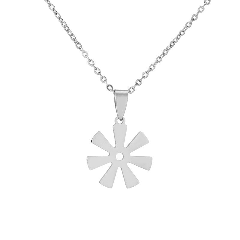 Collar con colgante de acero inoxidable Adinkra Gye Nyame geométrico con cadena tipo O, cadena de acero de titanio, estilo casual a la moda para unisex