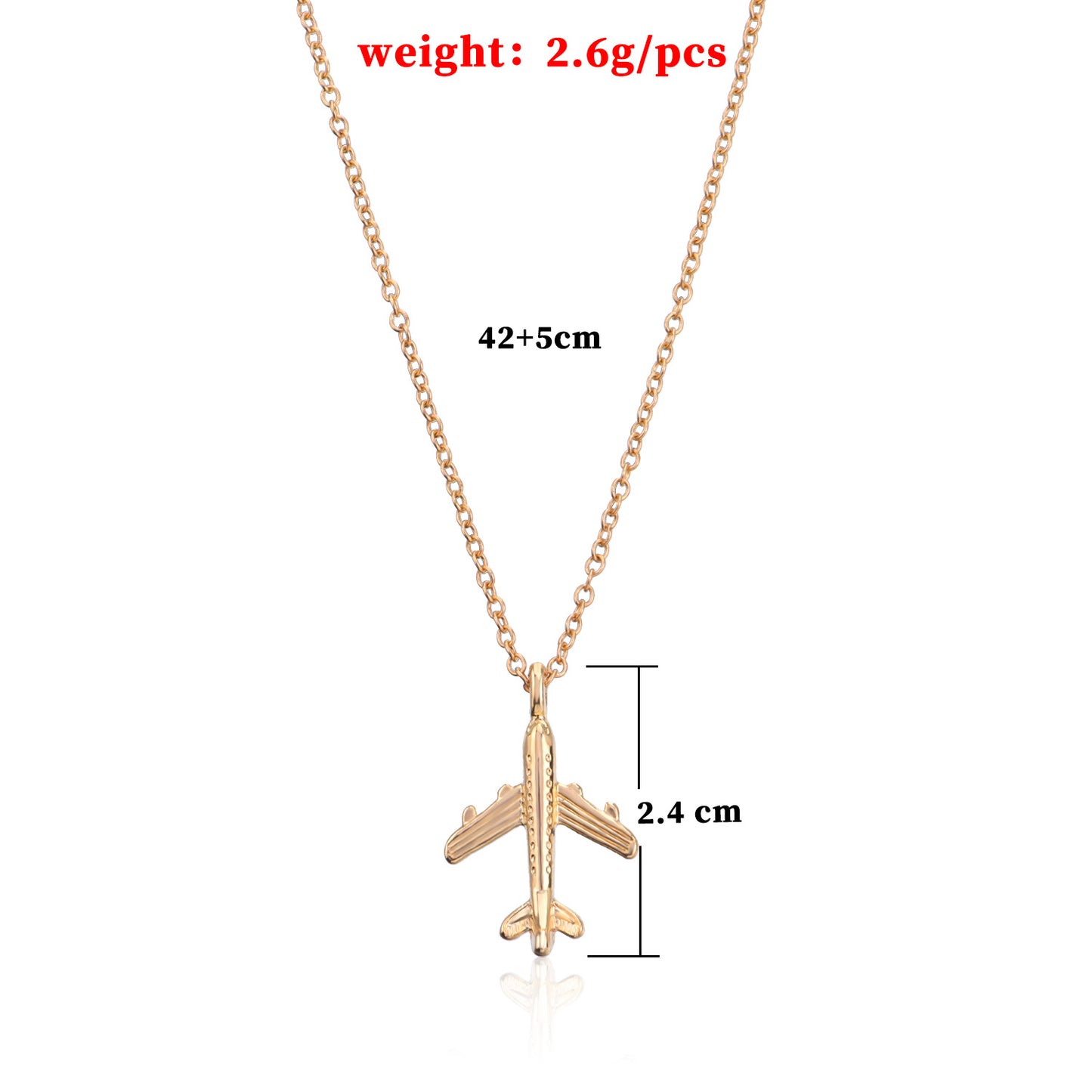 Collana con ciondolo aereo geometrico da uomo in lega con catena a croce