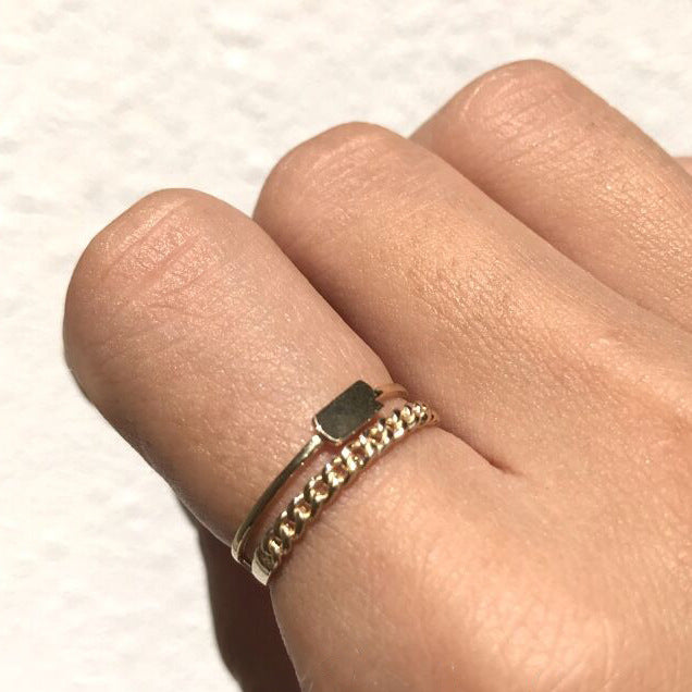 Anello Minimalista in Argento Sterling 925 a Doppia Catena per Donna