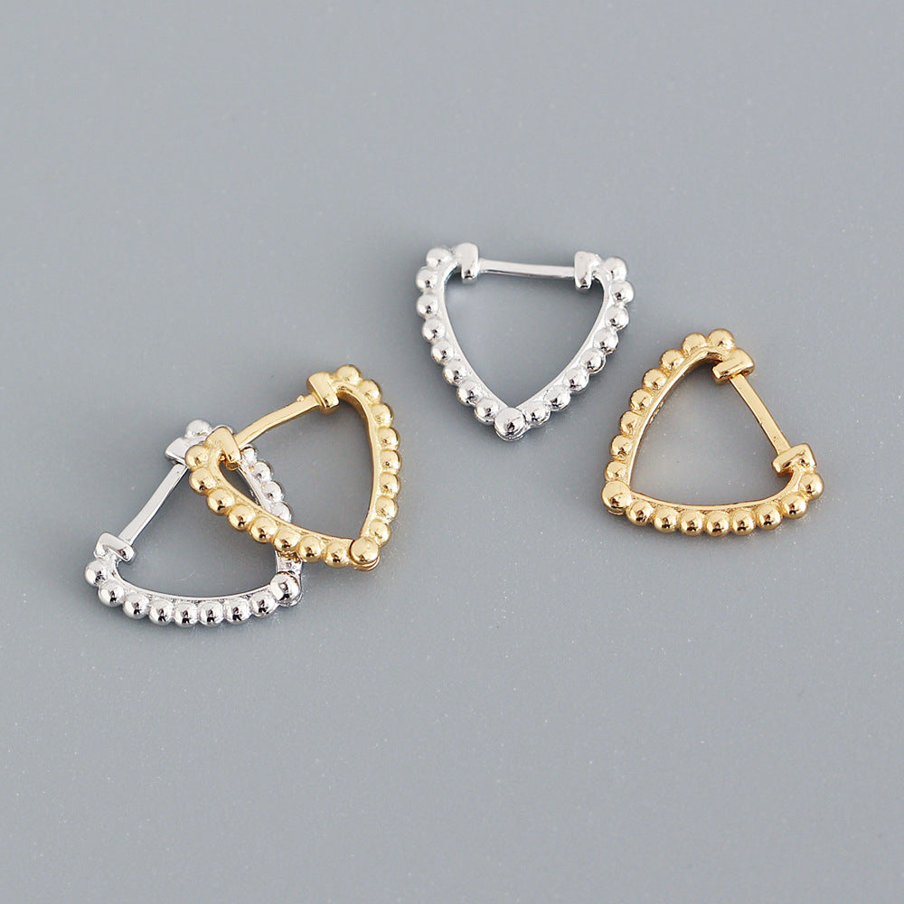 Orecchini a perno da donna a forma di cuore in argento sterling, gioielli in stile dolce lucido, orecchini in argento S925