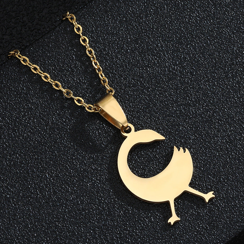 Collana con Pendente Simbolo Adinkra Geometrico per Donne e Uomini, Catena in Acciaio Inossidabile Dorato con Maglia O in Acciaio al Titanio, Stile Casual alla Moda