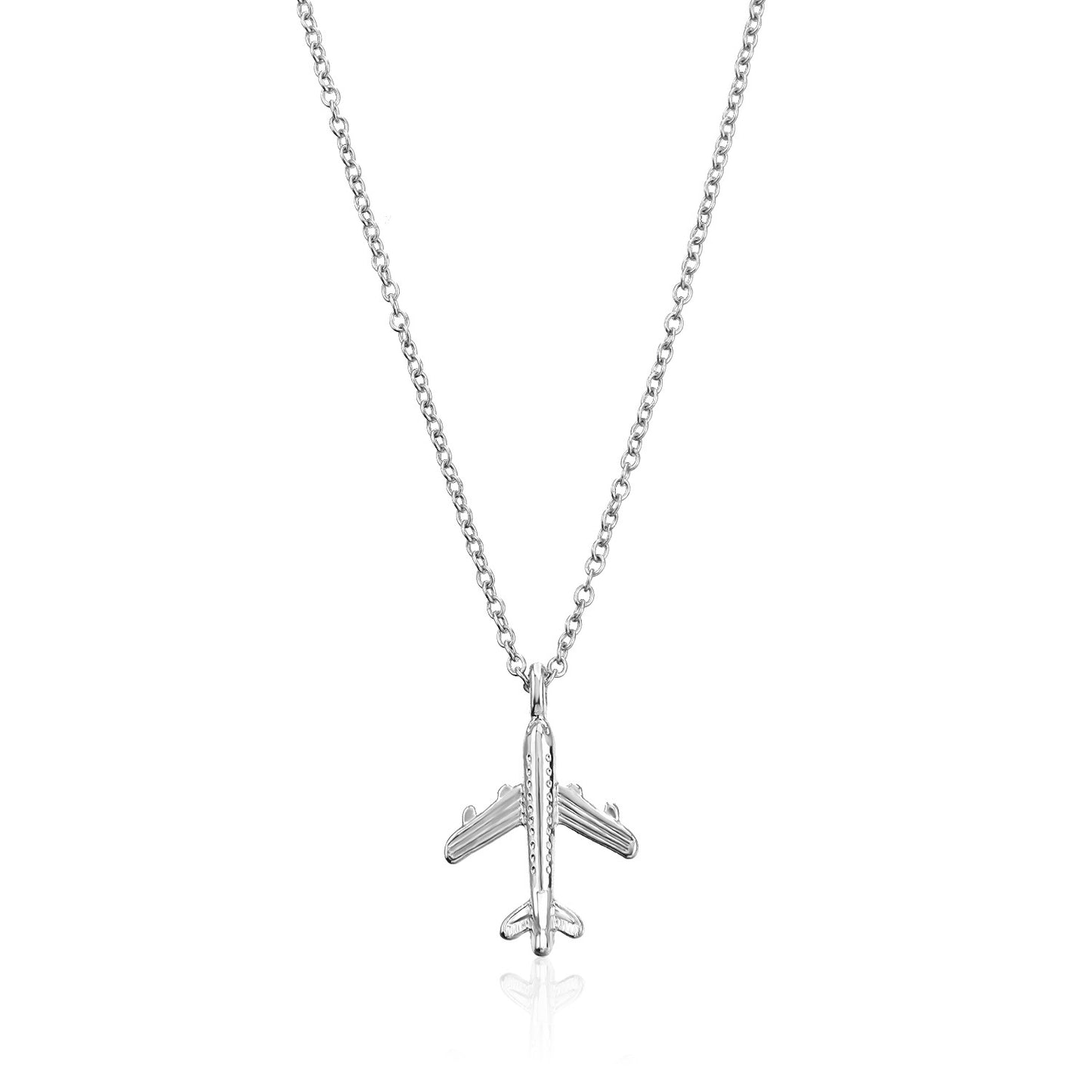 Collana con ciondolo aereo geometrico da uomo in lega con catena a croce
