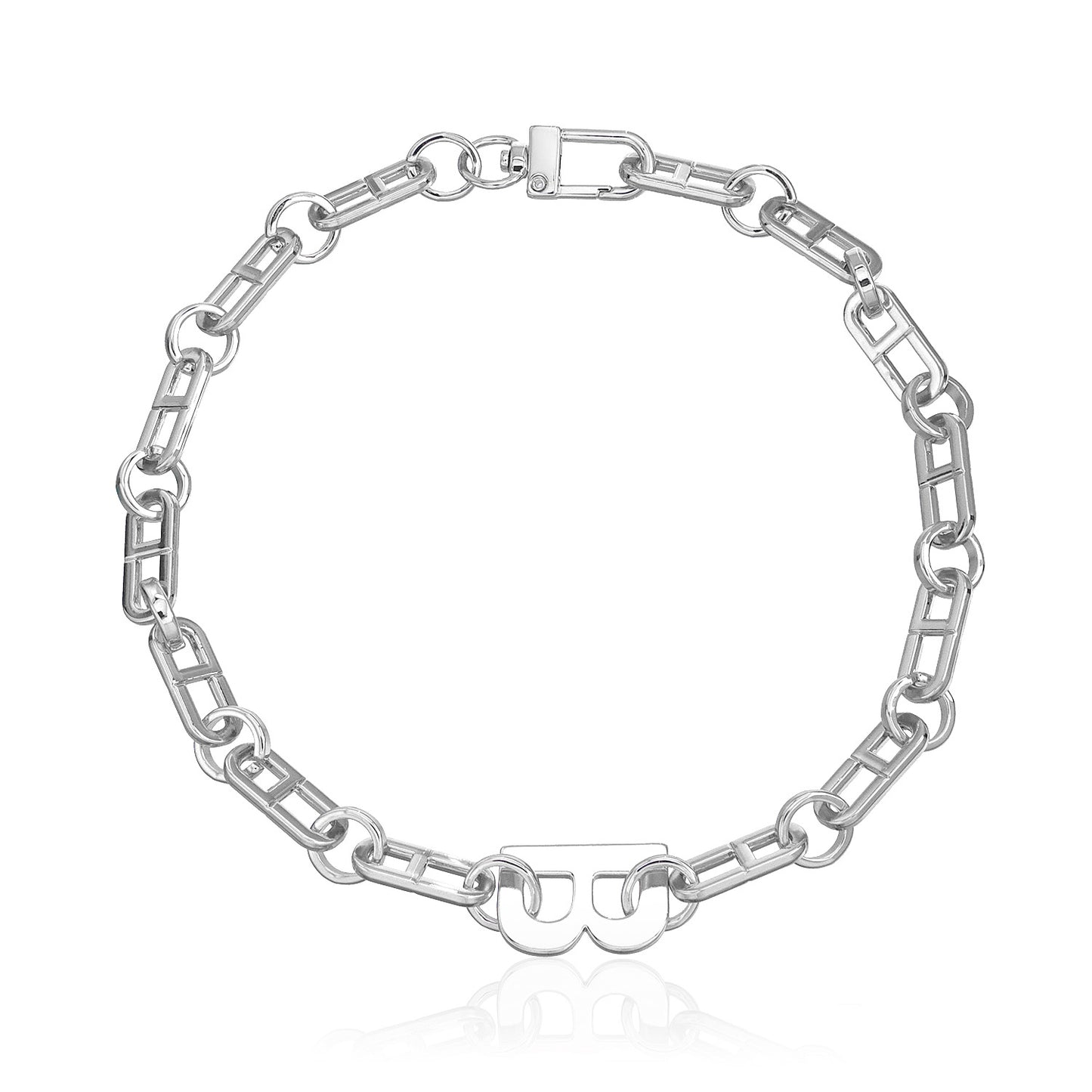 Minimalist Letter B Pendant Necklace for Women - Plated Alloy Statement Collar Chain
