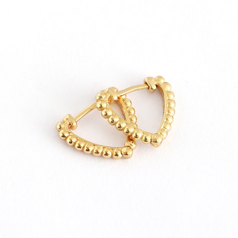 Orecchini a perno da donna a forma di cuore in argento sterling, gioielli in stile dolce lucido, orecchini in argento S925