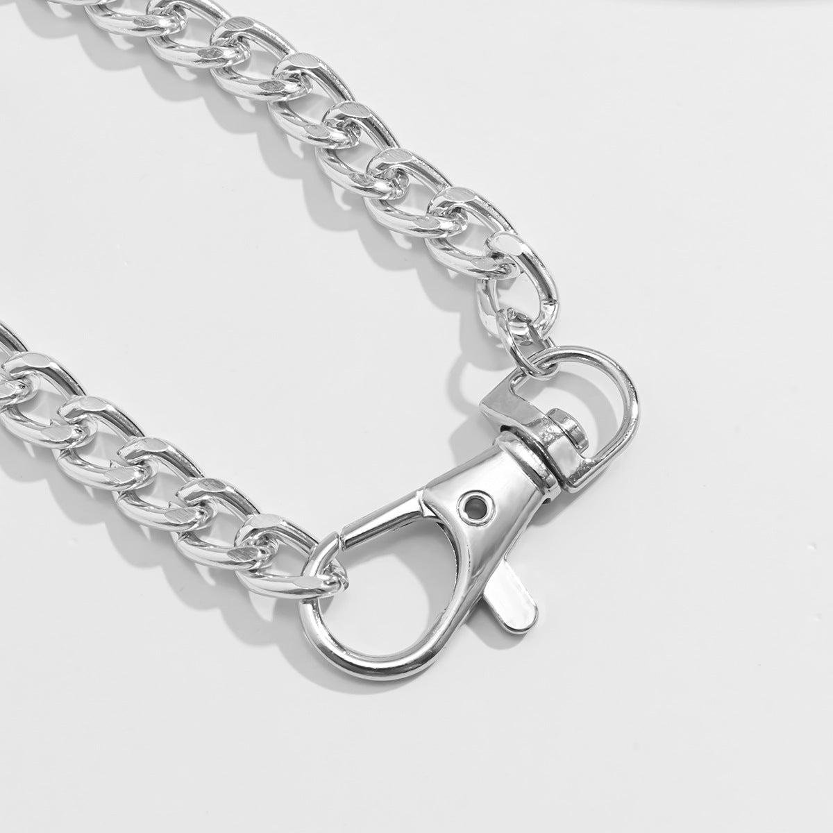 Bracciale da donna in lega geometrica minimalista, fatto a mano, con catena a strato singolo