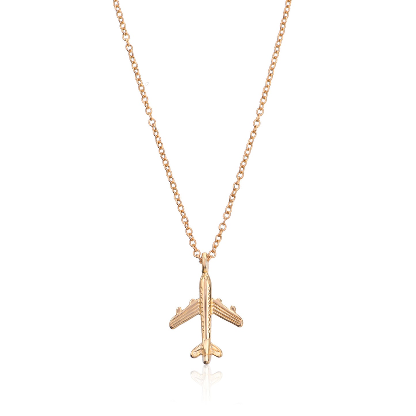 Collana con ciondolo aereo geometrico da uomo in lega con catena a croce