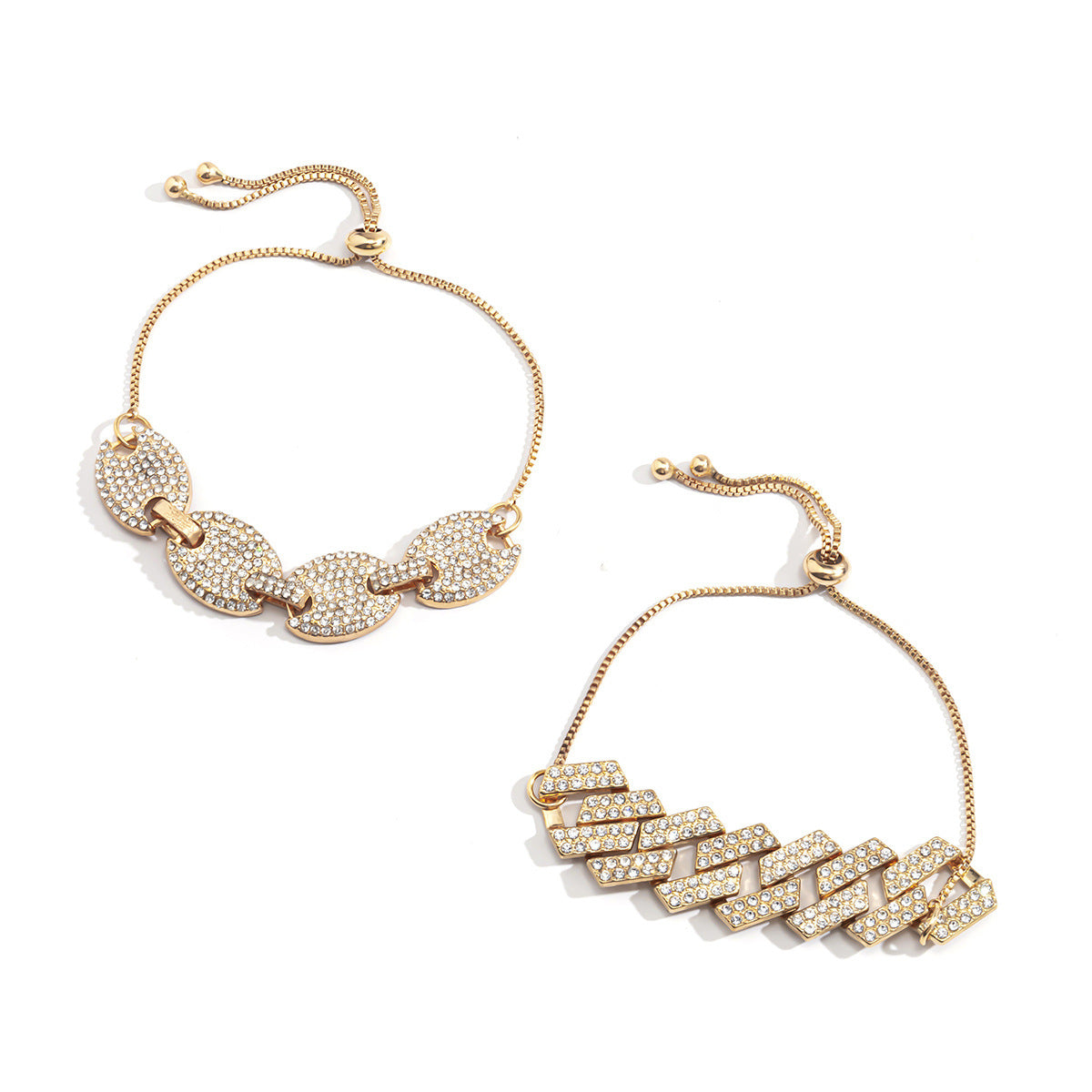 Set di Bracciali a Catena in Lega Geometrica con Motivo a Linee, Placcati, Gioielli di Moda Femminile, Design Unico per Regalo Souvenir di Viaggio