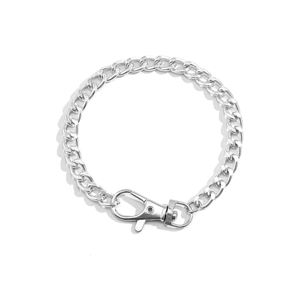 Bracciale da donna in lega geometrica minimalista, fatto a mano, con catena a strato singolo