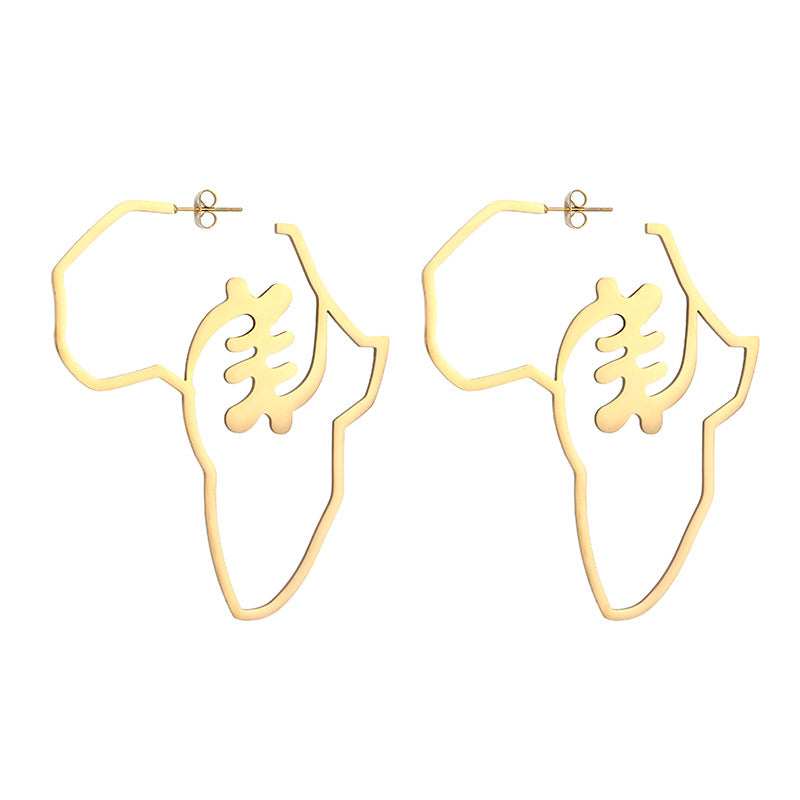 Orecchini da donna in stile geometrico in acciaio inossidabile dorato, regalo alla moda per il pendolarismo