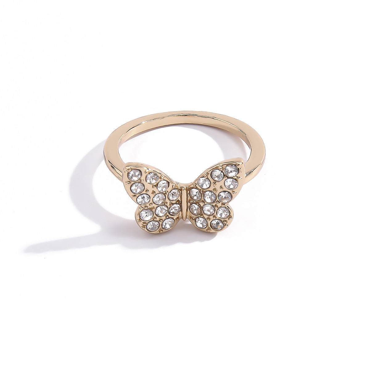 Butterfly Geometric Alloy Ring Minimalist Cute Women's Jewelry Gift for Travel Souvenir