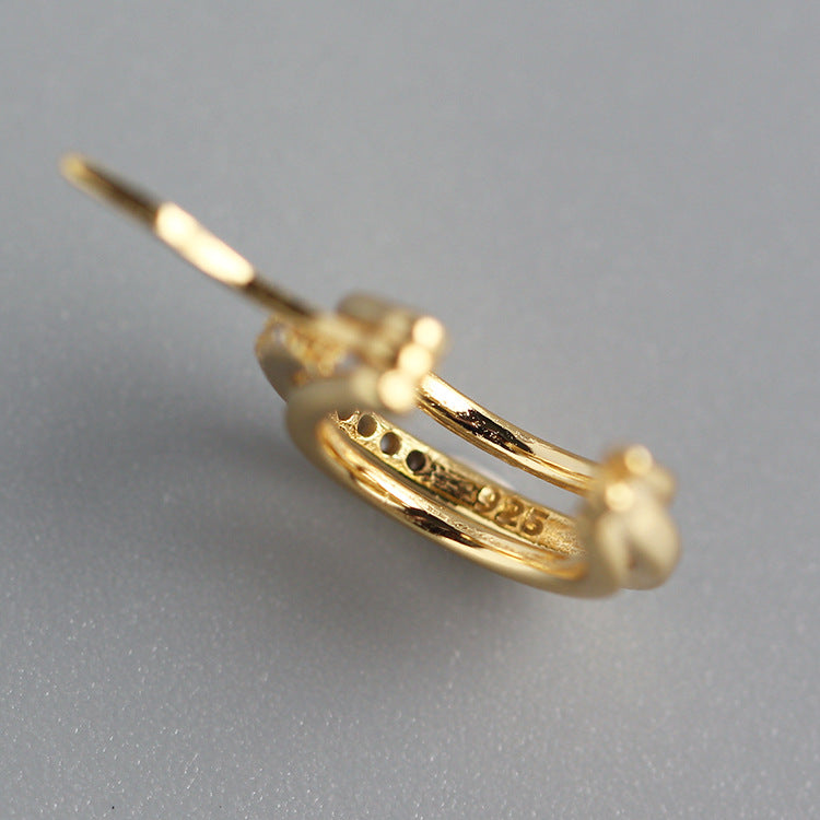 Orecchini a clip geometrici da donna e unisex in argento sterling S925, gioielli minimalisti di tendenza