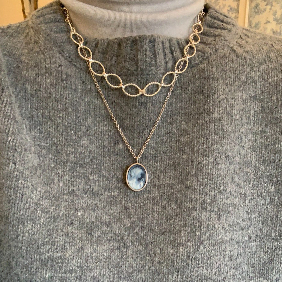 Collar geométrico de plata de ley 925, estilo bohemio, minimalista y chic, joyería para mujer