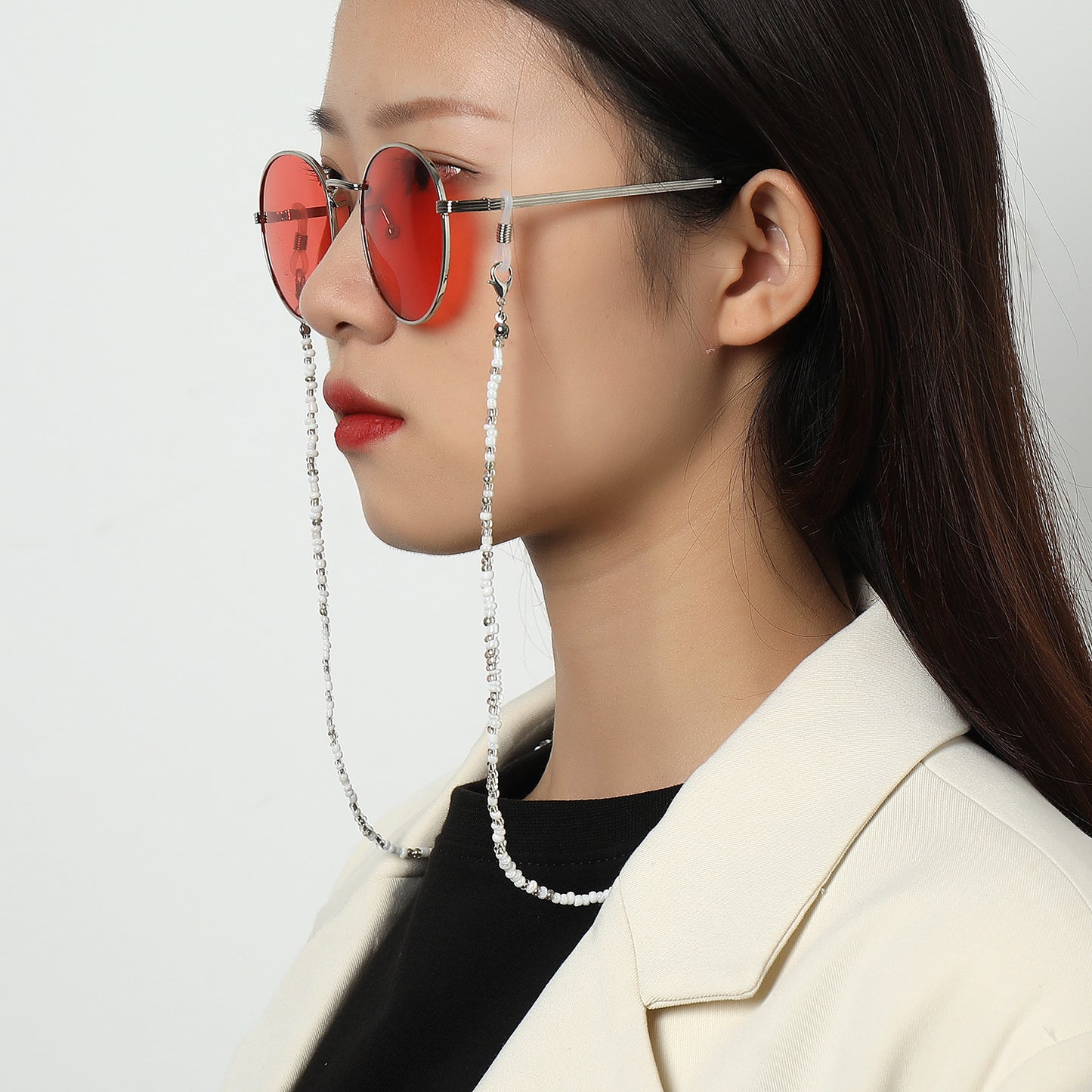 Women's Multi-Functional Seed Bead Eyeglass Chain Anti-Slip Mask Holder