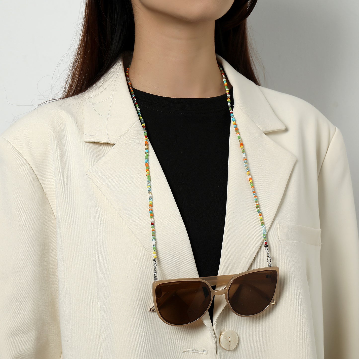 Fashion Multicolor Glass Beads Eyeglass Chain for Women