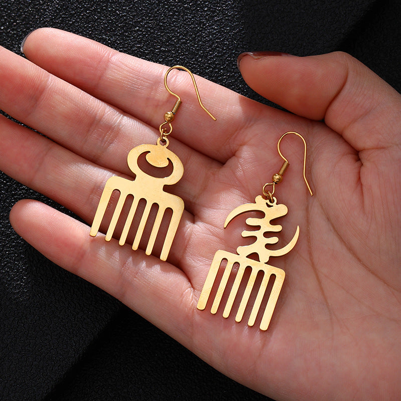 Pendientes de Acero Inoxidable Dorados Geométricos para Mujer, Joyería de Moda llamativa, Diseño Minimalista, Estilo Bohemio, Accesorio Unisex