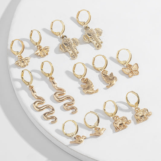 Geometric Butterfly Ear Cuffs for Women, Alloy Plated Animal Style Minimalist Earrings, Fashion Statement Jewelry