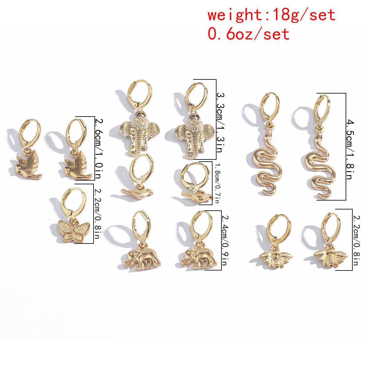 Orecchini a clip con farfalla geometrica da donna, orecchini minimalistici in lega placcata stile animale, gioielli di tendenza
