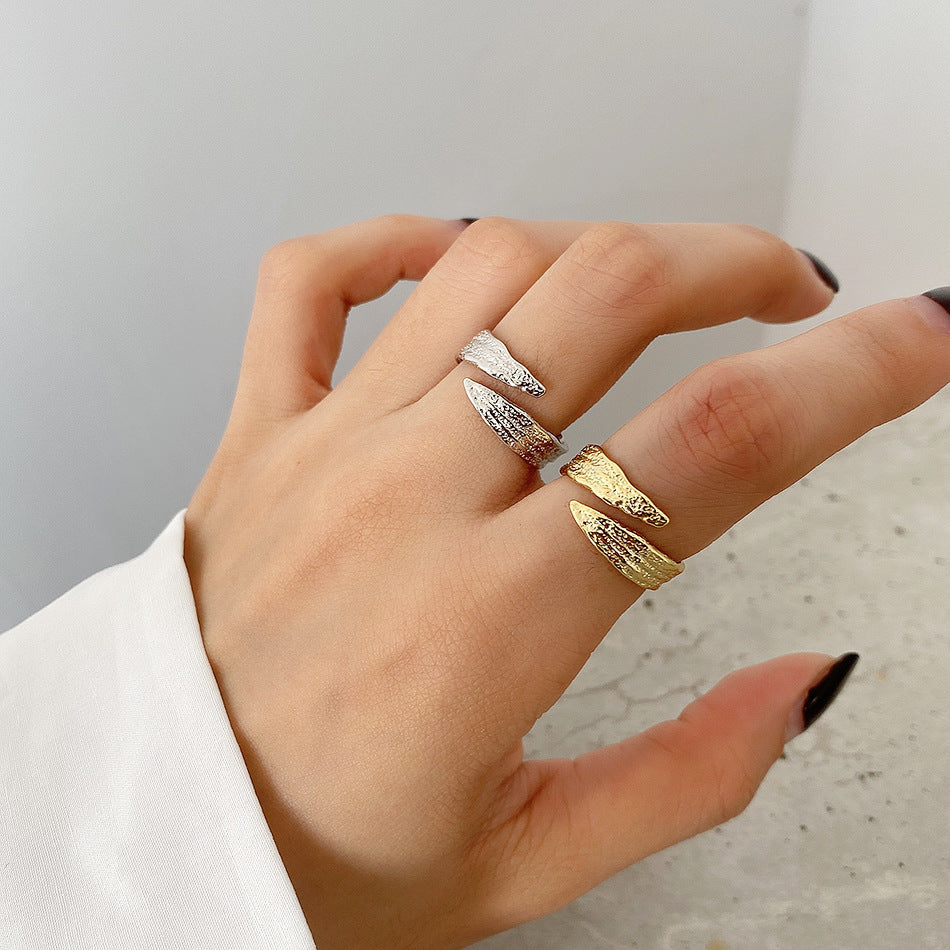Minimalist 925 Sterling Silver Number Ring with Textured Inlay Design for Women