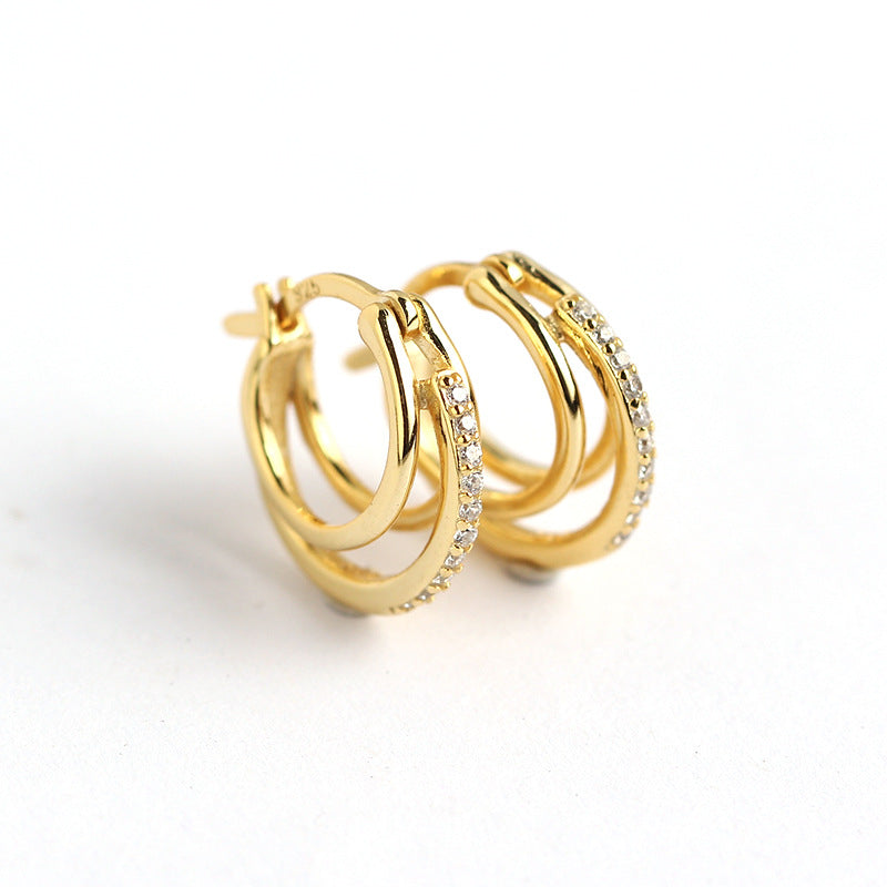 Orecchini a clip geometrici da donna e unisex in argento sterling S925, gioielli minimalisti di tendenza