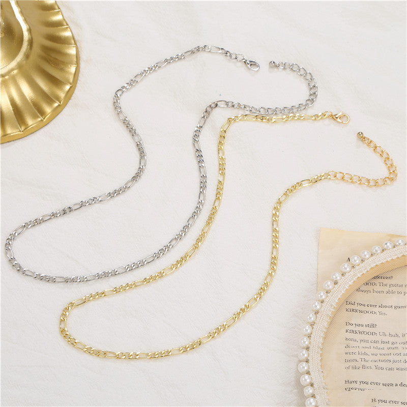 Elegant Geometric Alloy Plated Cable Chain Necklace for Women