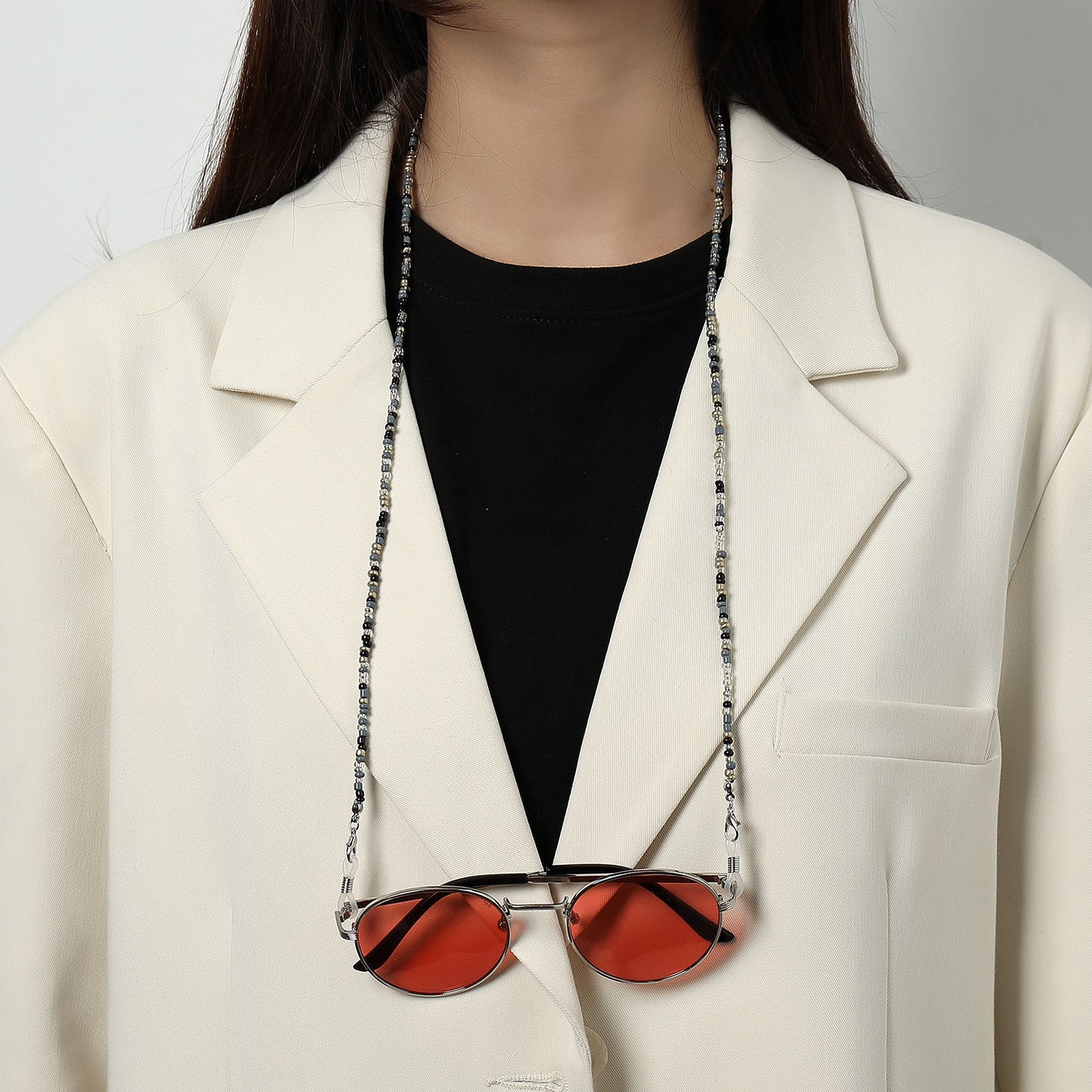 Women's Multi-Functional Seed Bead Eyeglass Chain Anti-Slip Mask Holder