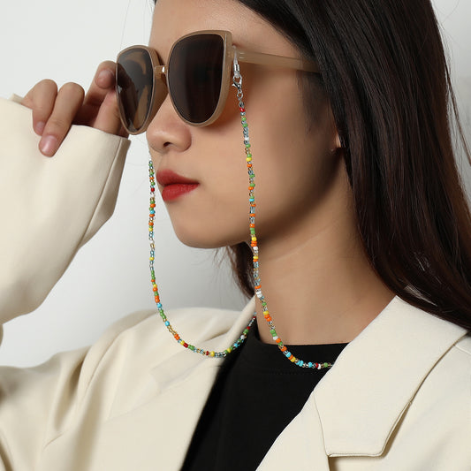 Fashion Multicolor Glass Beads Eyeglass Chain for Women