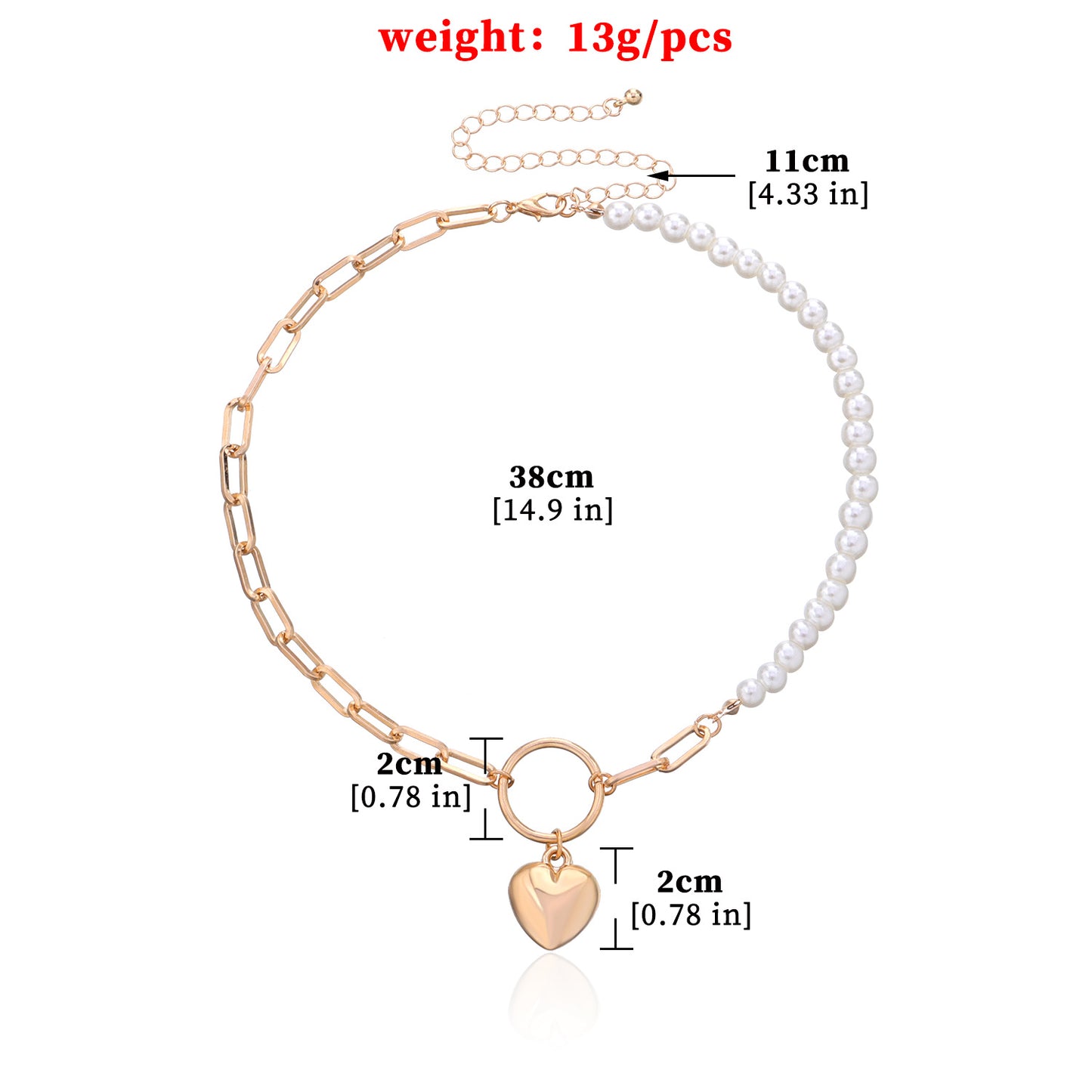 Women's Heart Geometric Alloy Pendant Necklace Hip-Hop Box Chain Style