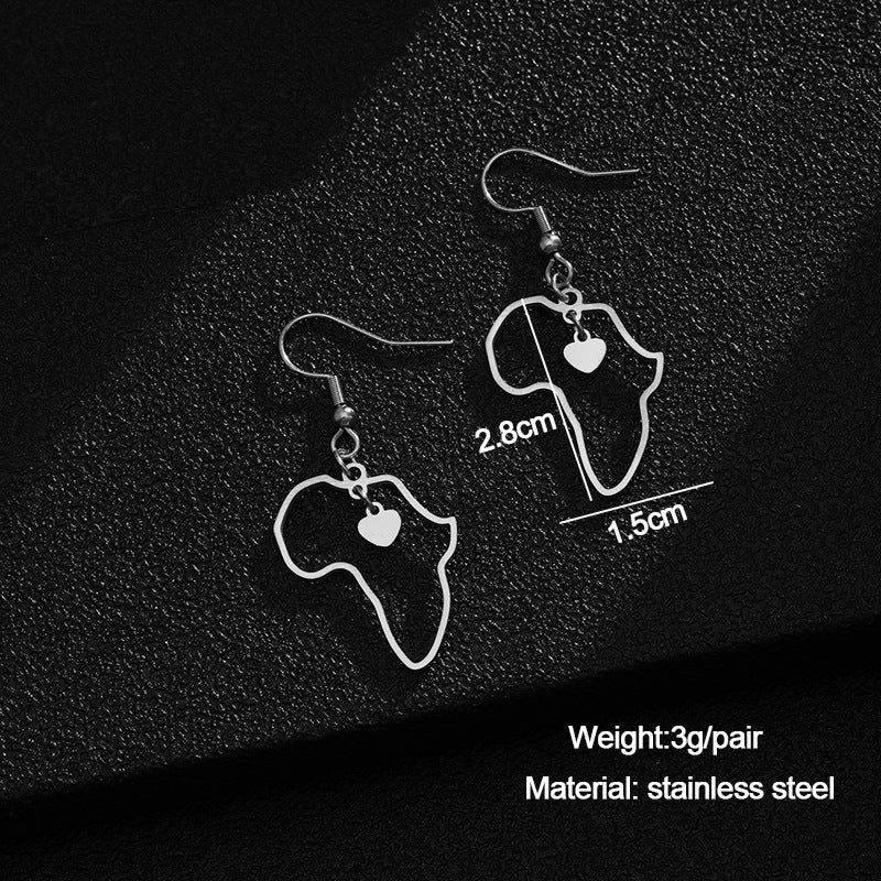 Orecchini a cuore geometrici dorati da donna, gioielli di moda in acciaio inossidabile, regalo elegante per lei