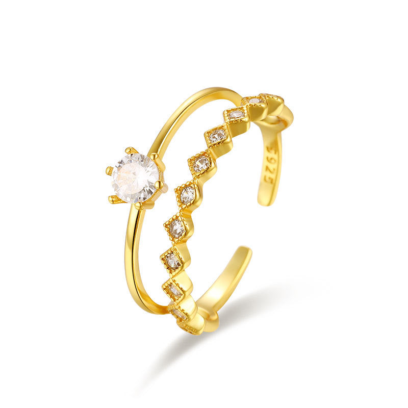 Anello Minimalista Dolce Rotondo Geometrico in Argento Sterling 925 da Donna