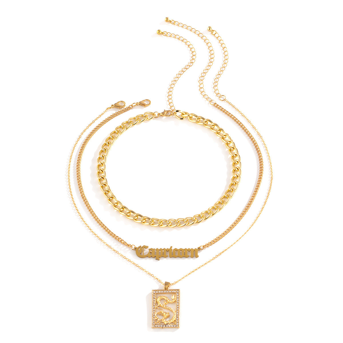 Collana con Lettera Geometrica da Donna, Catena a Croce in Lega Multistrato Placcata, Gioielli alla Moda Stile Ins di Tendenza