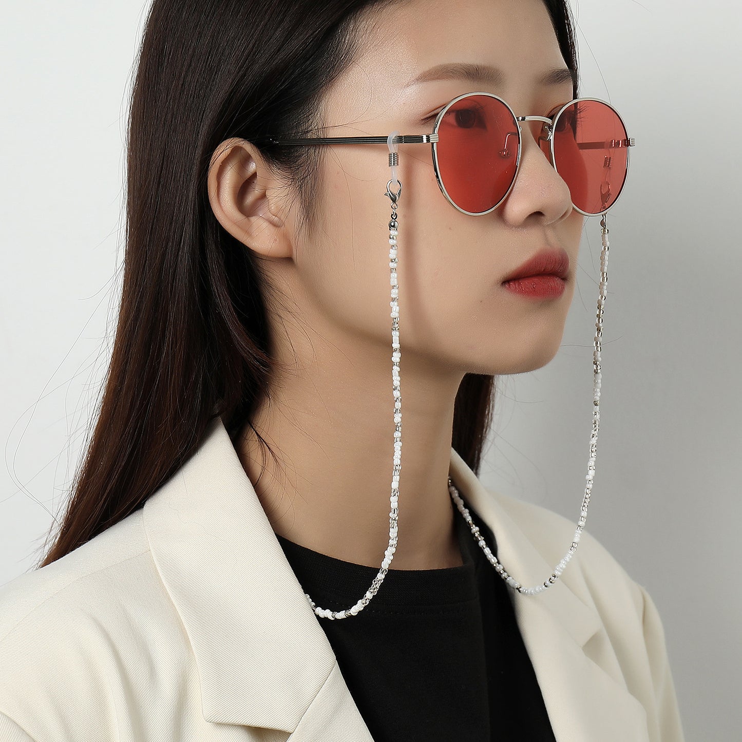 Women's Multi-Functional Seed Bead Eyeglass Chain Anti-Slip Mask Holder