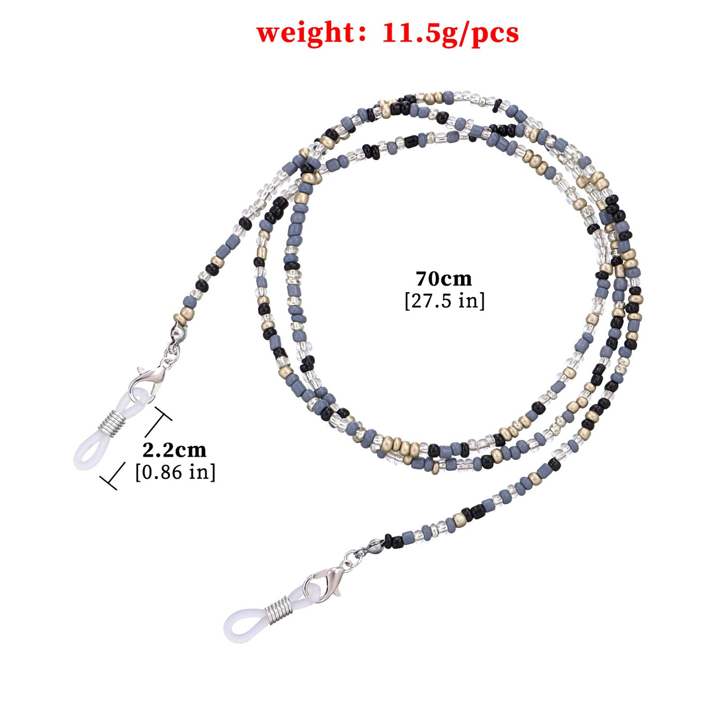 Women's Multi-Functional Seed Bead Eyeglass Chain Anti-Slip Mask Holder