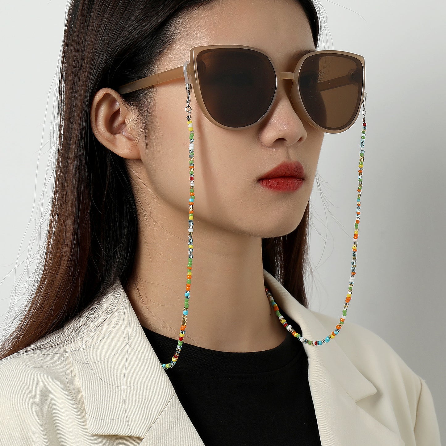 Fashion Multicolor Glass Beads Eyeglass Chain for Women