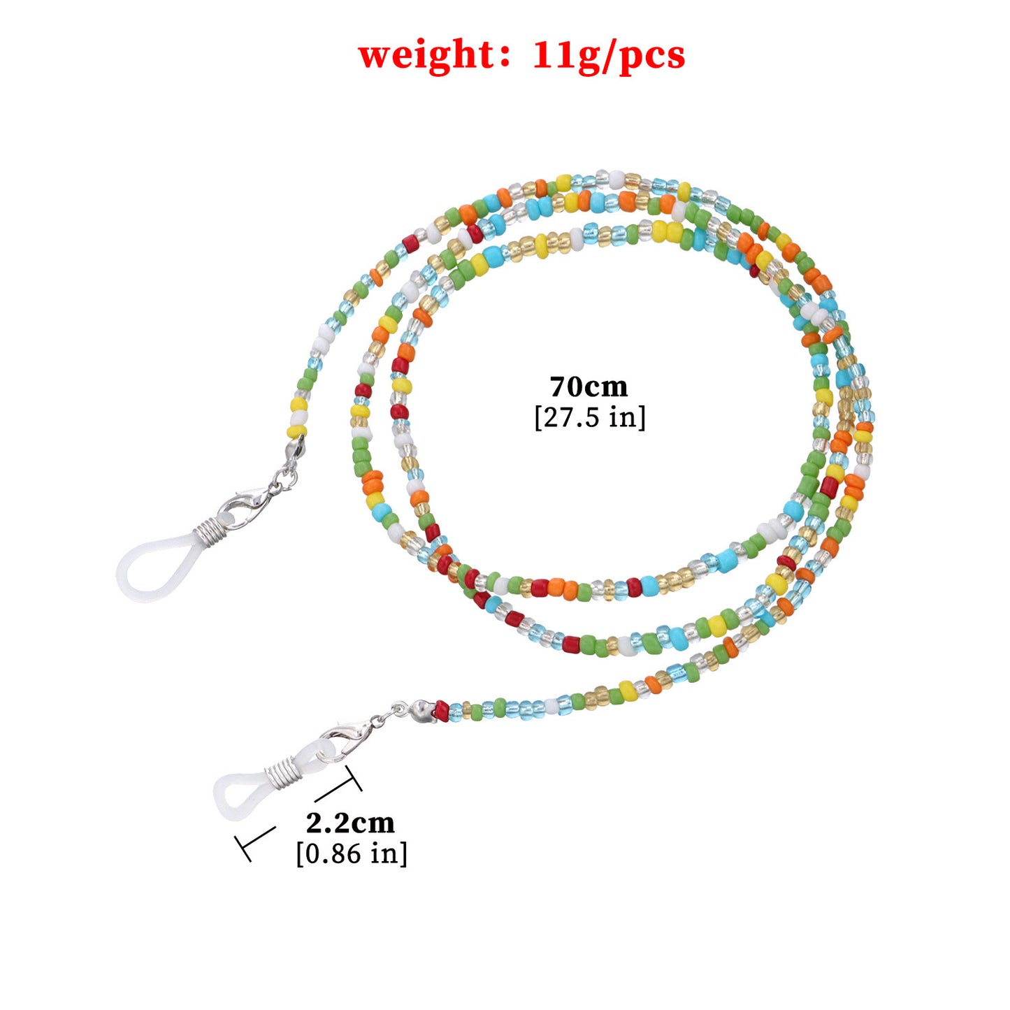 Fashion Multicolor Glass Beads Eyeglass Chain for Women