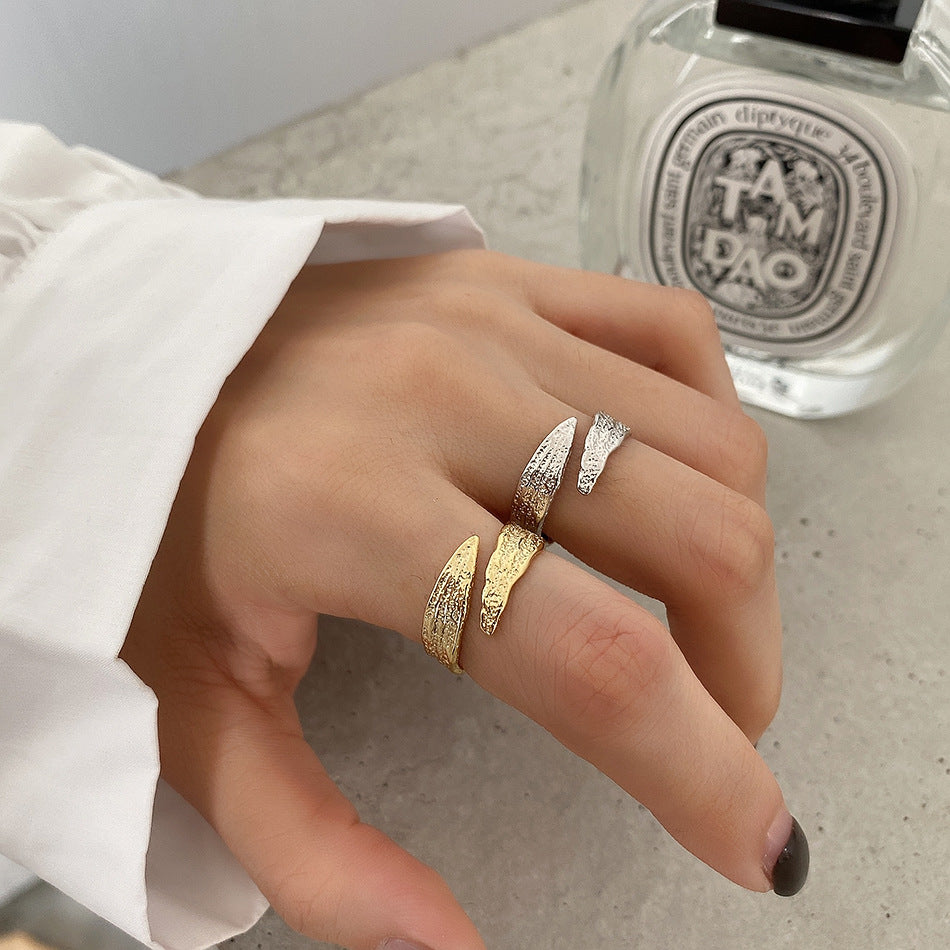 Minimalist 925 Sterling Silver Number Ring with Textured Inlay Design for Women