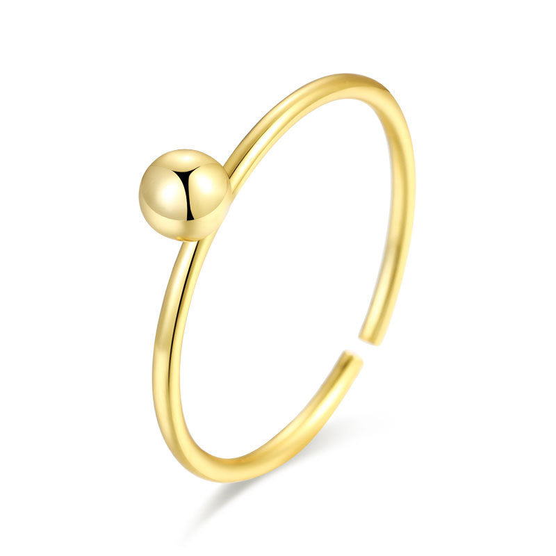 Anello Minimalista Dolce Rotondo Geometrico in Argento Sterling 925 da Donna
