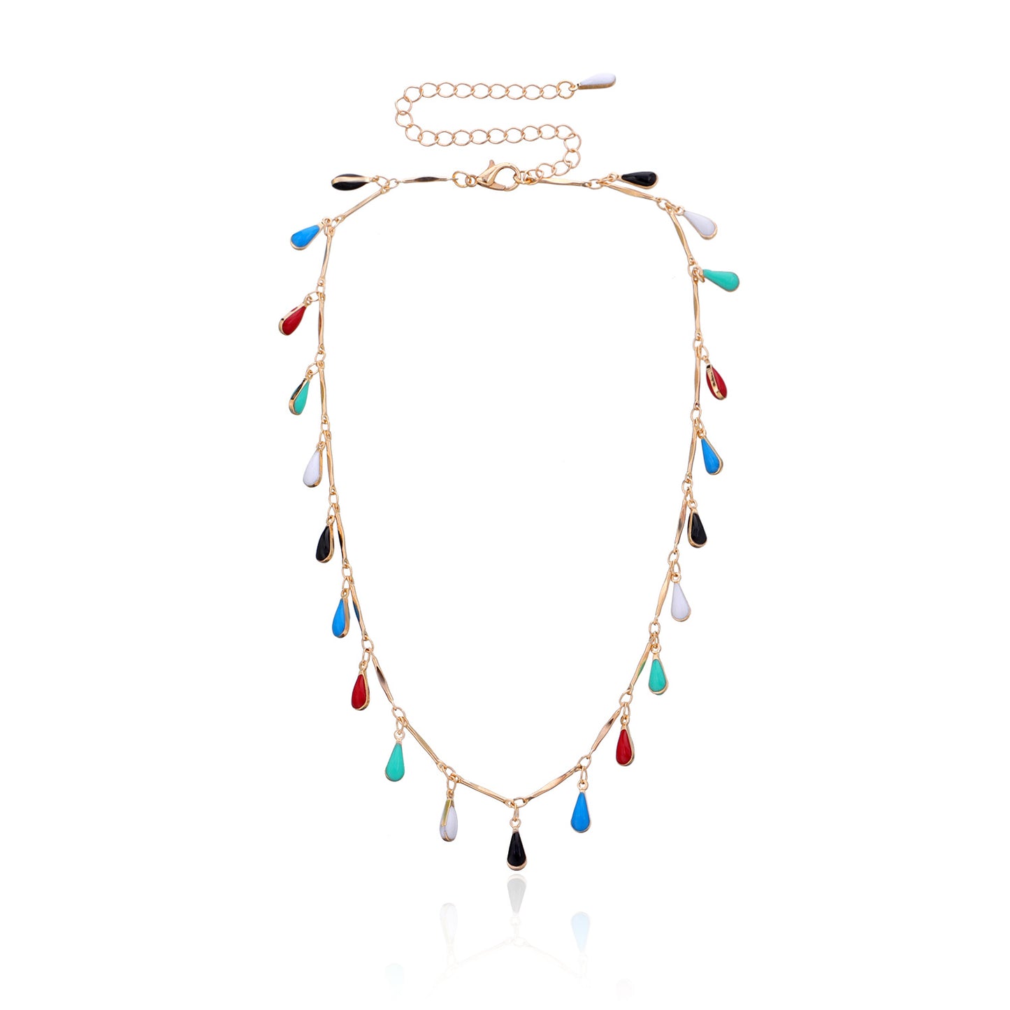 Women's Teardrop Alloy Pendant Necklace Hip-Hop Fashion Style Snake Chain