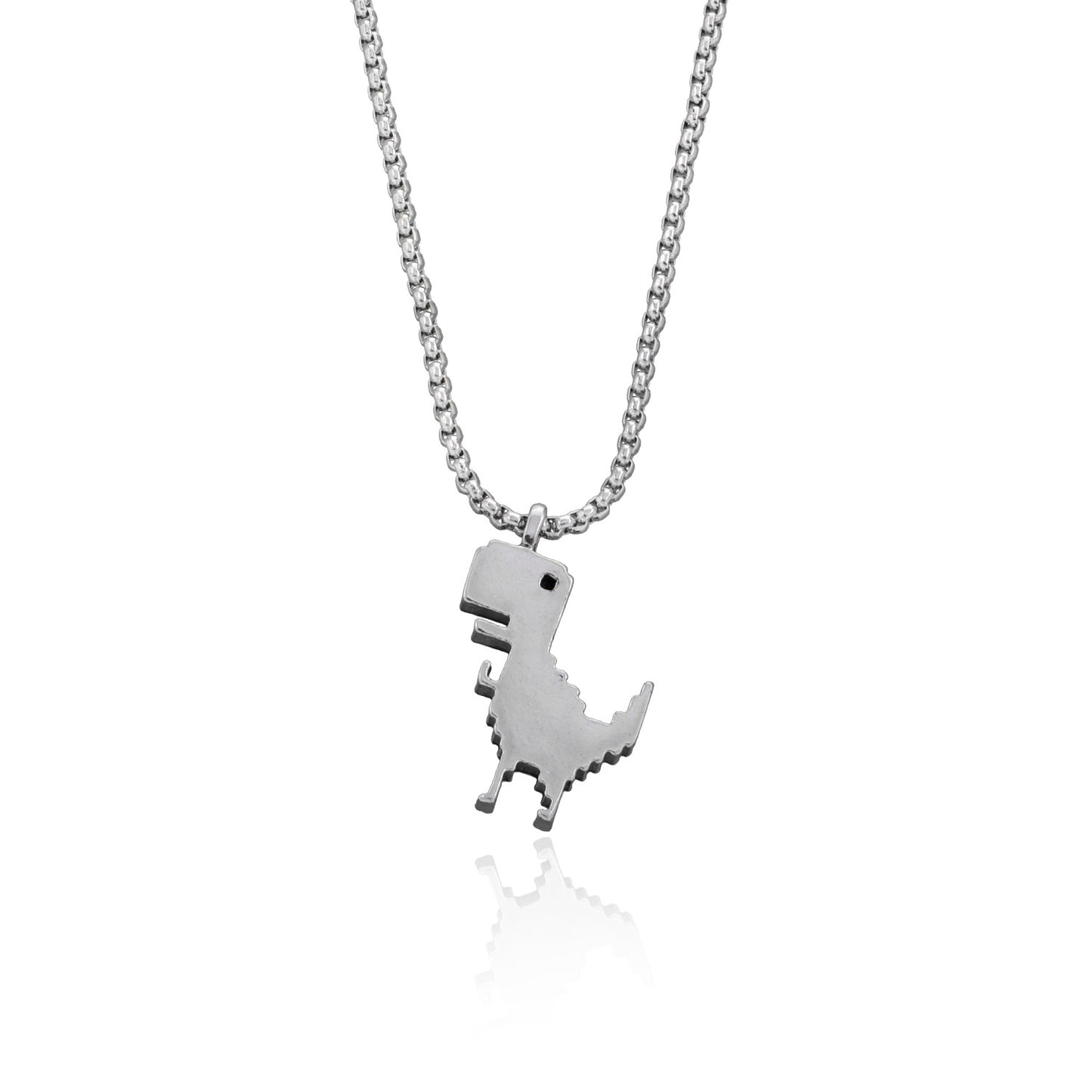Vintage Animal Dinosaur Pendant Necklace for Men Women Unisex Hip-Hop Fashion Alloy Box Chain Jewelry