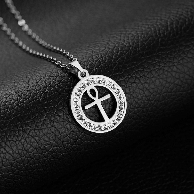 Collar con Cruz de Moda para Mujer, Cadena O de Acero de Titanio, Joyería Chapada, Regalo de Tendencia