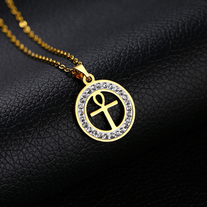 Collar con Cruz de Moda para Mujer, Cadena O de Acero de Titanio, Joyería Chapada, Regalo de Tendencia
