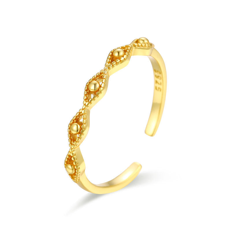 Anello Minimalista Dolce Rotondo Geometrico in Argento Sterling 925 da Donna