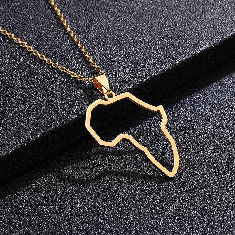 Set Collana con Ciondolo e Orecchini in Acciaio al Titanio e Inox Geometrico per Donna, Moda Casual, Regalo