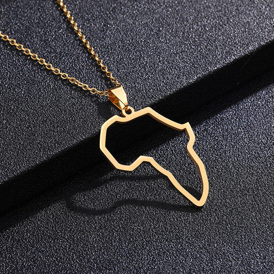Conjunto de Collar y Pendientes de Acero Inoxidable y Titanio con Colgante Geométrico para Mujer, Regalo de Moda Casual