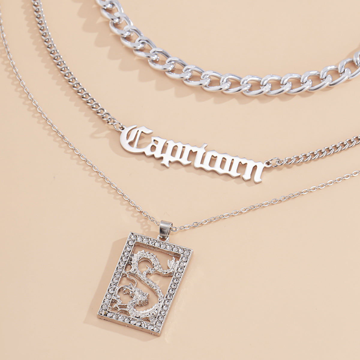 Collana con Lettera Geometrica da Donna, Catena a Croce in Lega Multistrato Placcata, Gioielli alla Moda Stile Ins di Tendenza