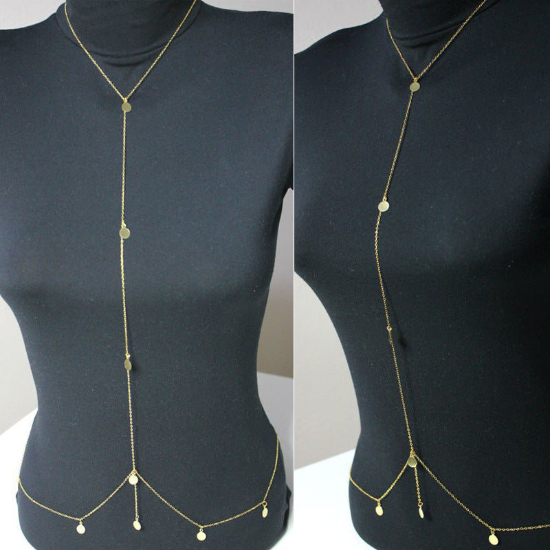 Women's Minimalist Geometric Body Chain with Cross Chain Design Alloy Fashion Jewelry